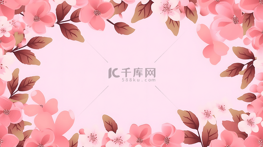 浪漫粉色花朵植物装饰背景