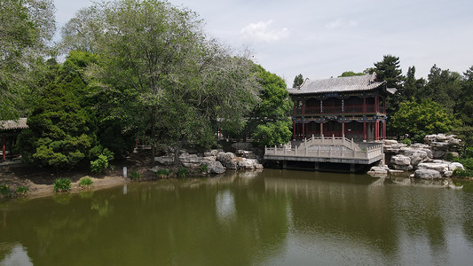 航拍山西太原晋祠