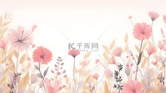 浪漫粉色花卉装饰背景