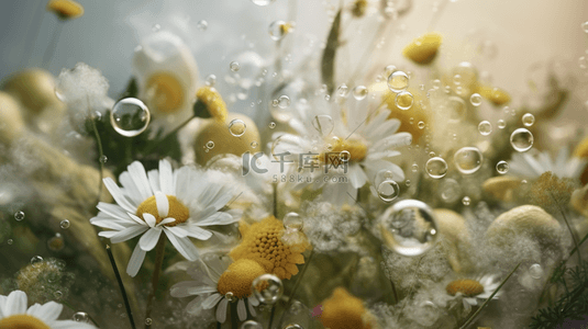 白菊背景图片_梦幻泡泡里的花卉和植物