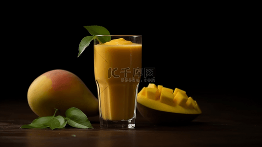 果汁背景图片_夏天水果芒果果汁奶昔