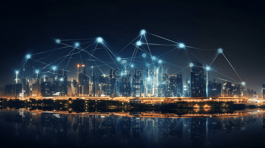 未来科技科幻城市网络星链