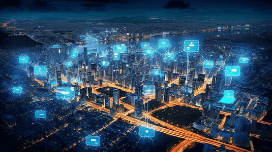 中国风讲学摄影照片_中国香港5G互联网智慧城市高速发展概念图
