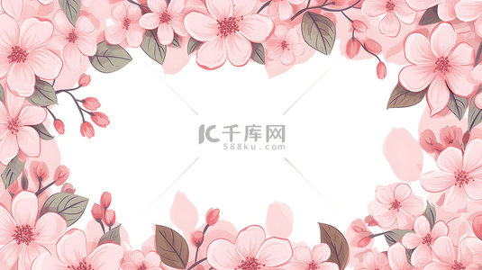 粉色花朵装饰背景图片_清新可爱粉色花朵装饰背景