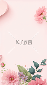 五月的鲜花背景图片_鲜花边框纸张粉色