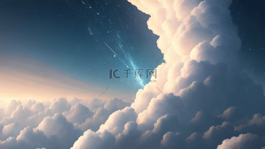 星空白云云朵风景图