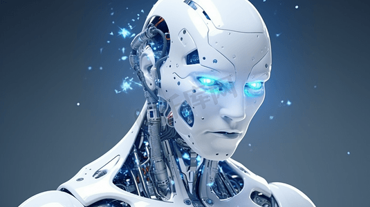 3D渲染未来机器人技术发展人工智能AI和机器学习概念。面向人类未来生活的全球机器人仿生科学研究
