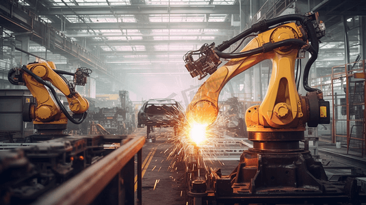 车厂生产线工业机器焊接的新型机器人设置
