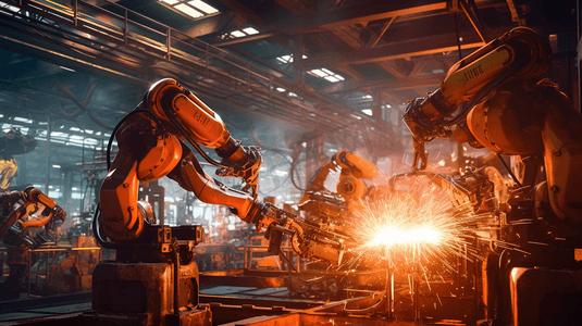 团队焊接机器人运动工厂工业汽车零件
