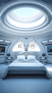 未来太空背景图片_科技未来太空仓卧室