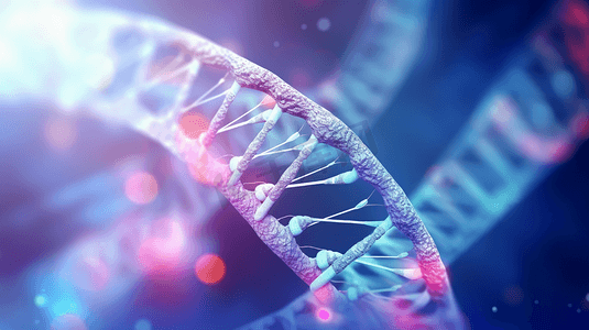 显微摄影照片_带有DNA链的医学背景的3D渲染

