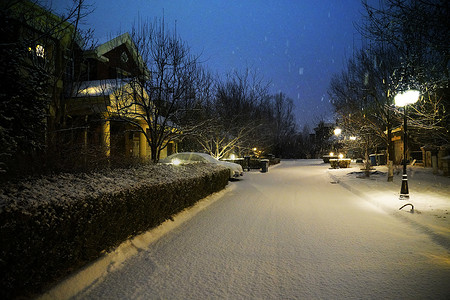 别墅区雪景