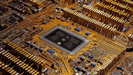 电路板上的脑芯片有光效应电脑技术