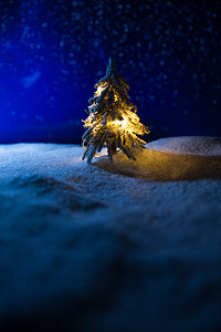 下雪素材摄影照片_圣诞树
