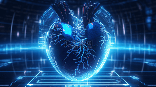 蓝色地区选择框背景图片_蓝色科技心脏器官背景