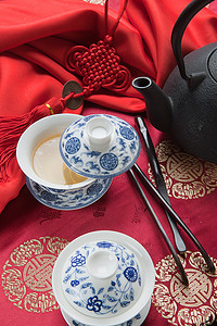 中国古典茶叶摄影照片_静物茶具