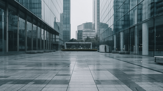 外部摄影照片_现代建筑外部附近空荡的道路