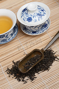 活动帘子摄影照片_静物茶具