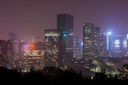 景点深圳摄影照片_广东省深圳莲花山夜景