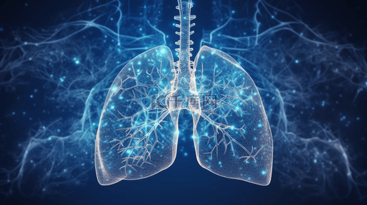 肺部科技线条人体器官流线型数据器官线框