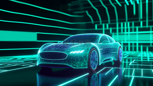 创意智能背景图片_商务科技智能汽车新能源背景