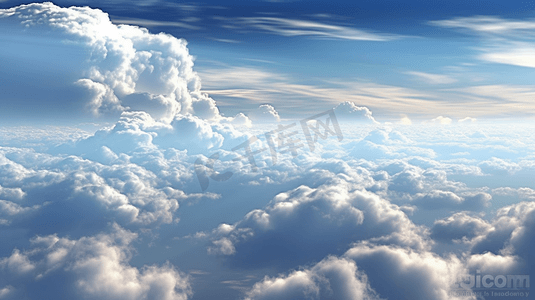 云摄影照片_多云蓝天抽象背景蓝天背景小云