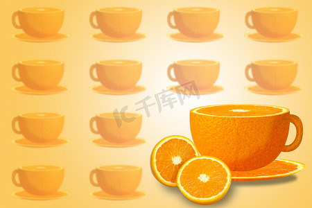 数码合成的橙子