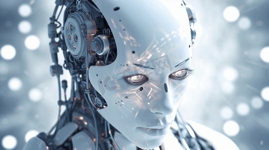 连接人与机器人设备的创新系统。未来自动机器人系统和计算机行业的技术来自令人敬畏的互联网发展。几何风格与线性象形文字