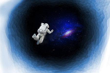 科技成就梦想摄影照片_航天员在宇宙空间遨游