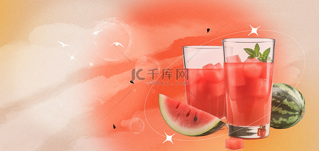 质感西瓜汁背景图片_清凉夏天凉爽西瓜汁
