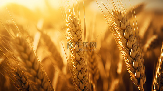 麦子小麦背景图片_田野麦穗场景背景