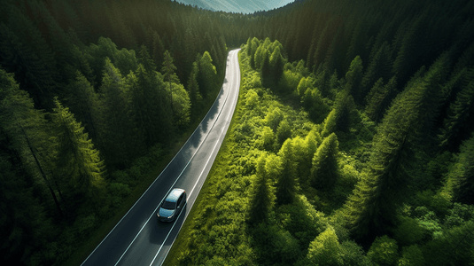 道路线摄影照片_乡村间的笔直小道