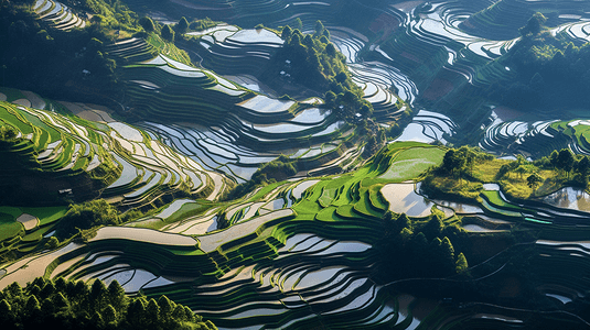 风景农村摄影照片_乡村田园梯田风景农村生活