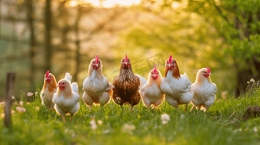 农业鸡摄影照片_农村乡下的鸡群