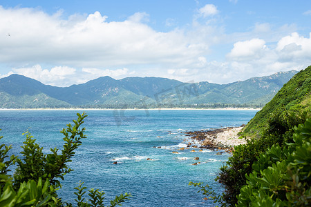 美丽的蓝色大海风景摄影