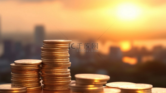 金融银行货币金币主题背景