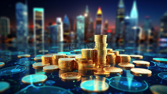 科技金融科技背景图片_金融银行货币金币主题背景