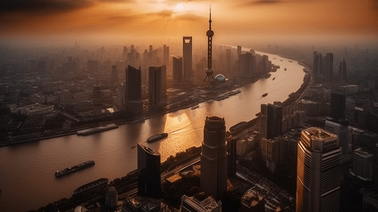 上海黄浦江两岸建筑风景