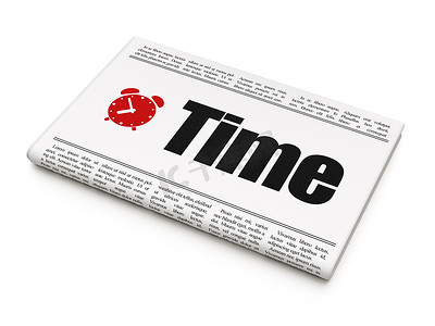 时间概念：有时间和闹钟的报纸