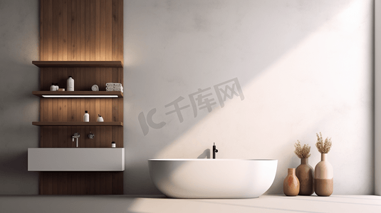 七步洗手法动图摄影照片_现代浴室的一角极简主义