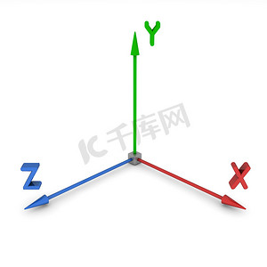 箭头深度摄影照片_3D 空间坐标系 XYZ