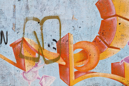 城市涂鸦的一部分墙上的街头艺术