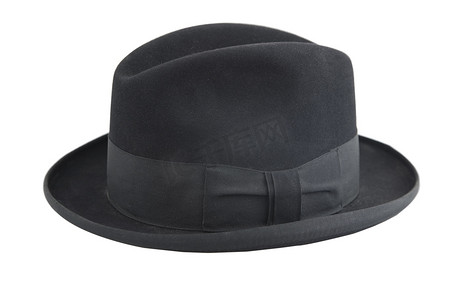 黑色复古帽子，绅士图标