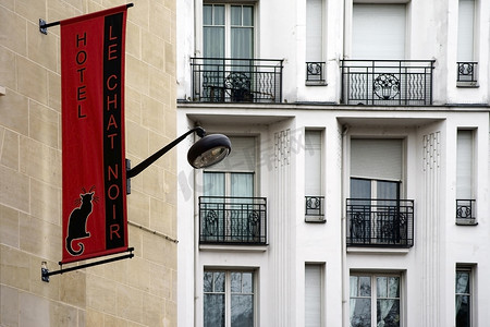 巴黎酒店摄影照片_巴黎黑猫酒店