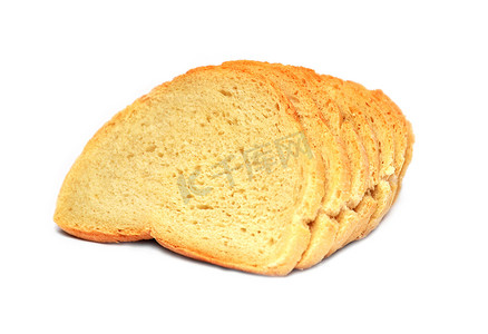 在白色背景上切的面包