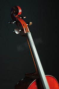 黑色背景上的大提琴