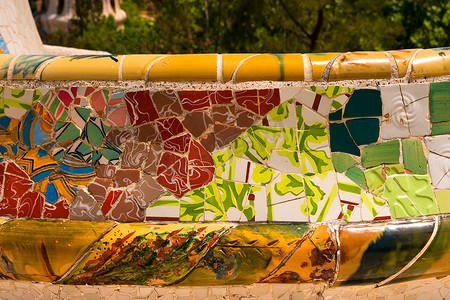 陶瓷长凳奎尔公园 - 西班牙巴塞罗那