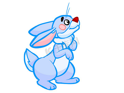 友善的小白兔插画