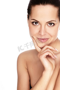 年轻成年女性面部健康肌肤肖像照片