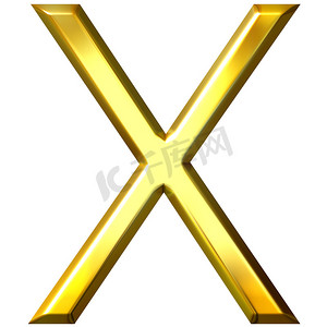 3D 金色字母 X